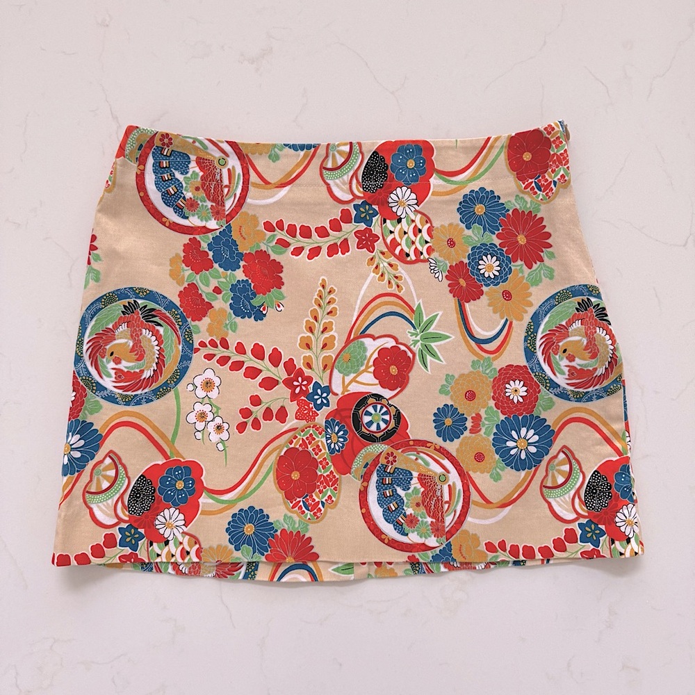 hanna & gracie Floral Multicolor Mini Skirt